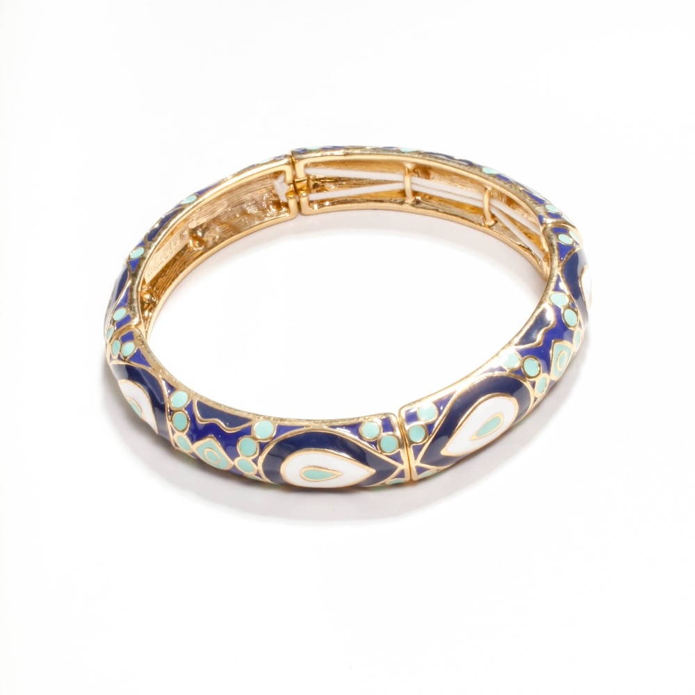 Stella & Dot blue enamel statement bracelet